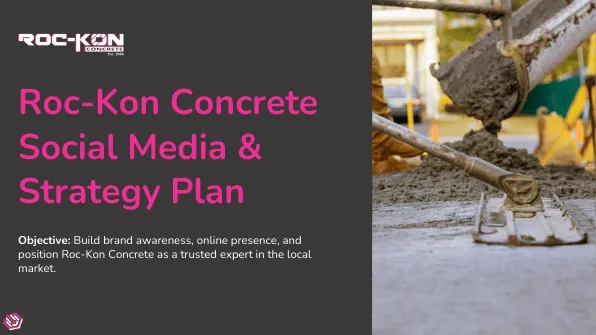 Roc-Kon Concrete: Social media strategy plan: cover